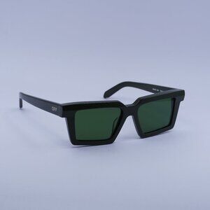 Off-White OERI142 WINDSOR 5655 Sunglasses Green Square Frame, Green Lenses